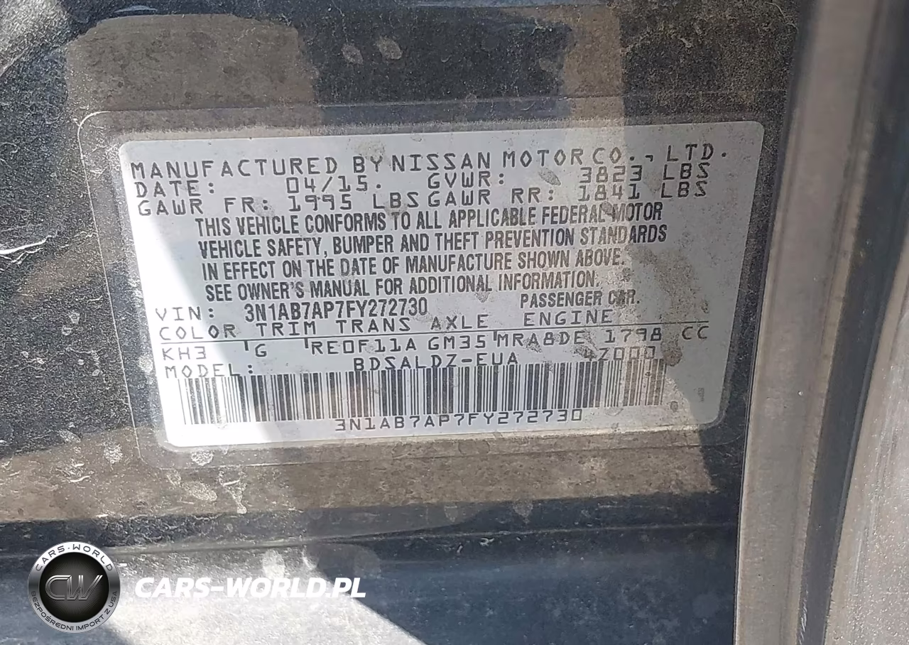 2015 Nissan Sentra Fe+ S-S-Sl-Sr-Sv VIN:3N1AB7AP7FY272730 - 9
