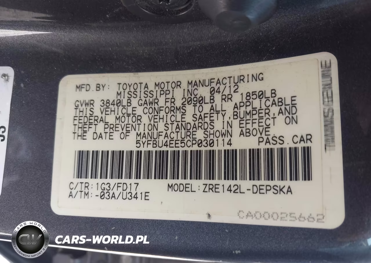 2012 Toyota Corolla S VIN:5YFBU4EE5CP030114 - 9
