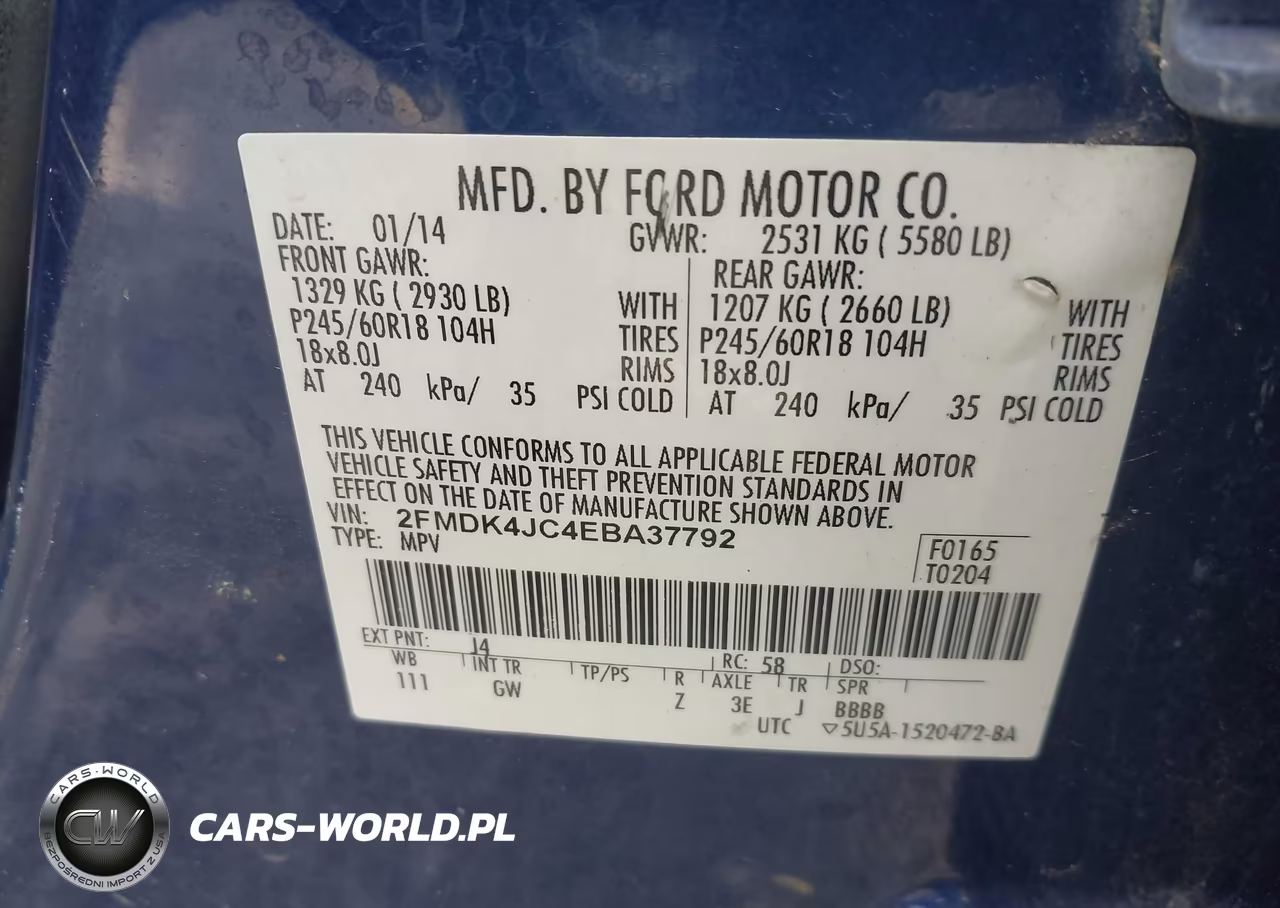 2014 Ford Edge Sel VIN:2FMDK4JC4EBA37792 - 9