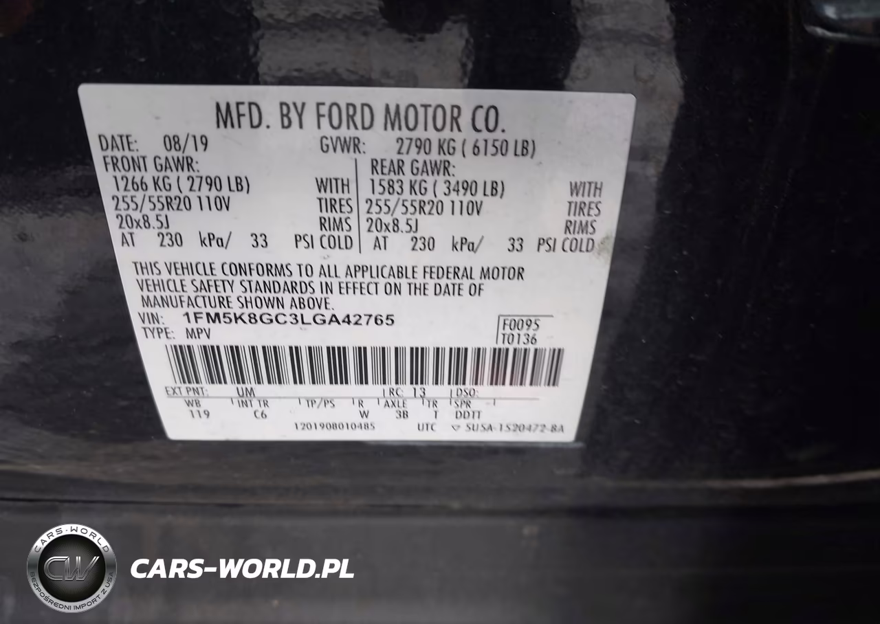 2020 Ford Explorer St VIN:1FM5K8GC3LGA42765 - 9