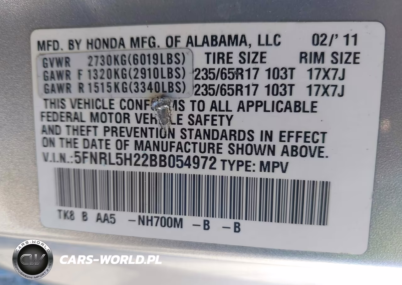 2011 Honda Odyssey Lx VIN:5FNRL5H22BB054972 - 9