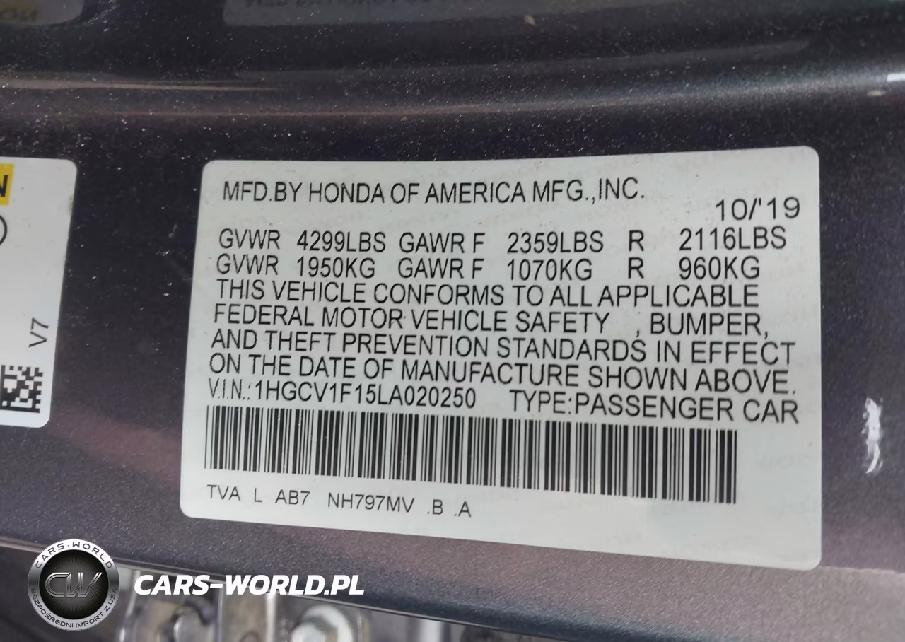 2020 Honda Accord Lx VIN:1HGCV1F15LA020250 - 9