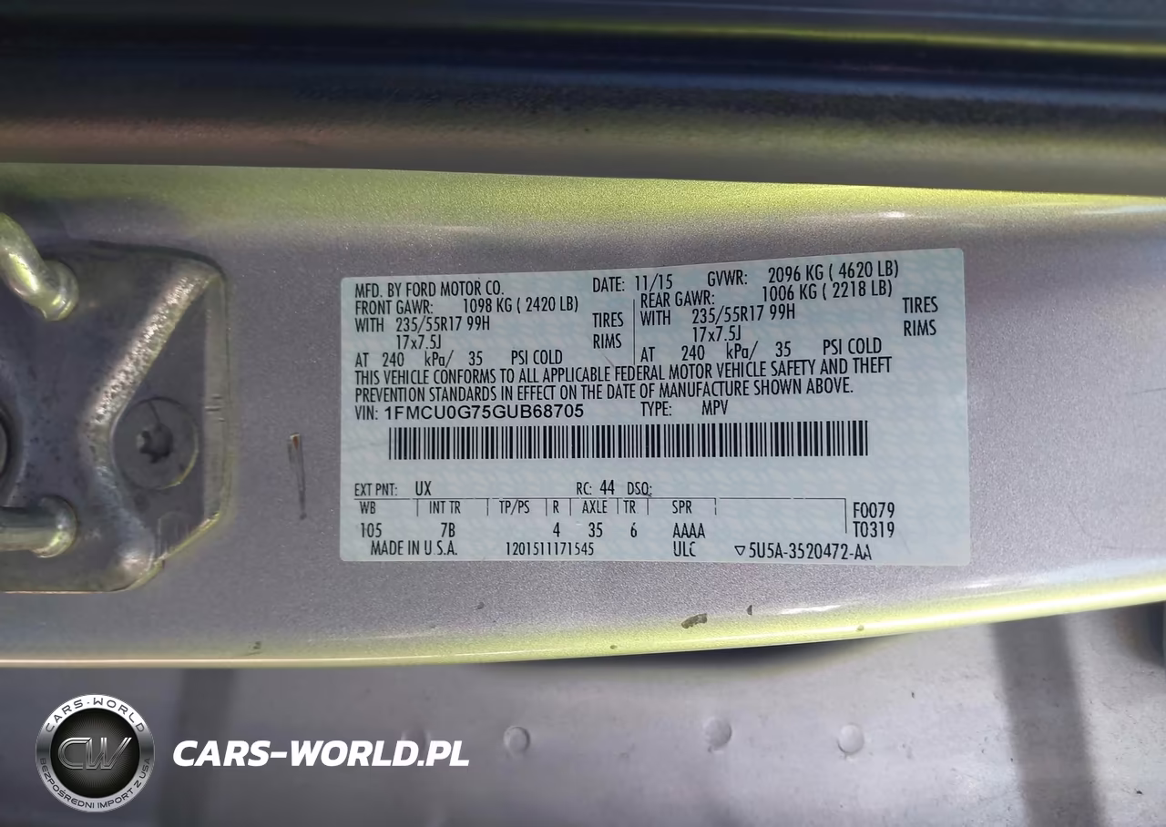 2016 Ford Escape Se VIN:1FMCU0G75GUB68705 - 9