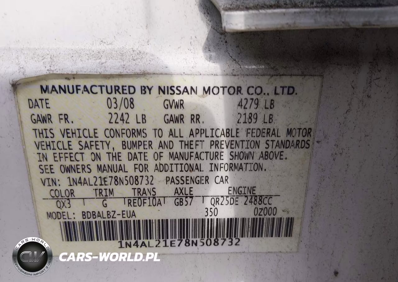 2008 Nissan Altima 2.5 S VIN:1N4AL21E78N508732 - 9