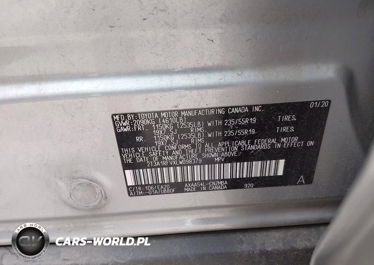 2020 Toyota Rav4 Xle Premium VIN:2T3A1RFVXLW098379 - 9