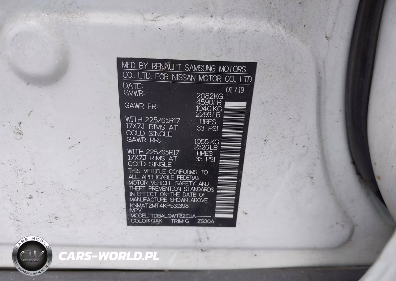 2019 Nissan Rogue Sv VIN:KNMAT2MT4KP531398 - 9