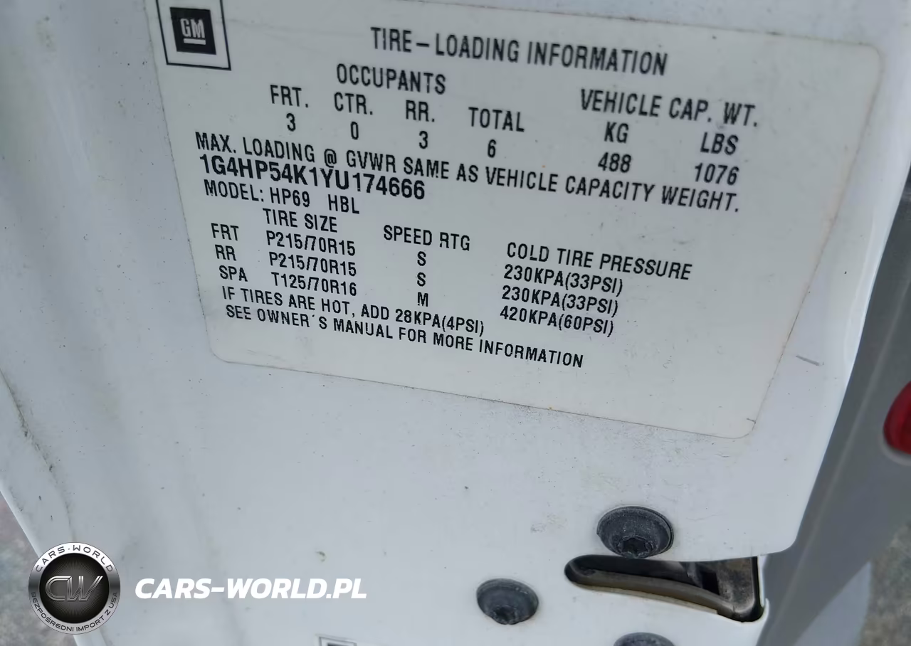 2000 Buick Lesabre Custom VIN:1G4HP54K1YU174666 - 9