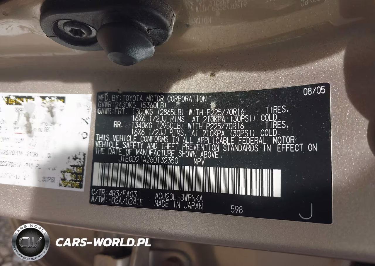 2006 Toyota Highlander VIN:JTEGD21A260132350 - 9