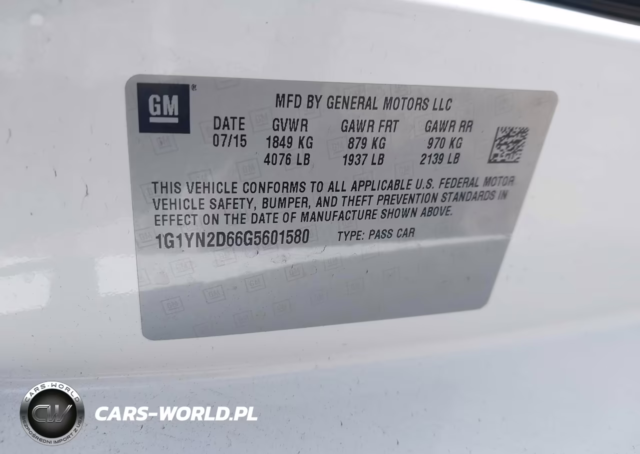 2016 Chevrolet Corvette Z06 VIN:1G1YN2D66G5601580 - 9