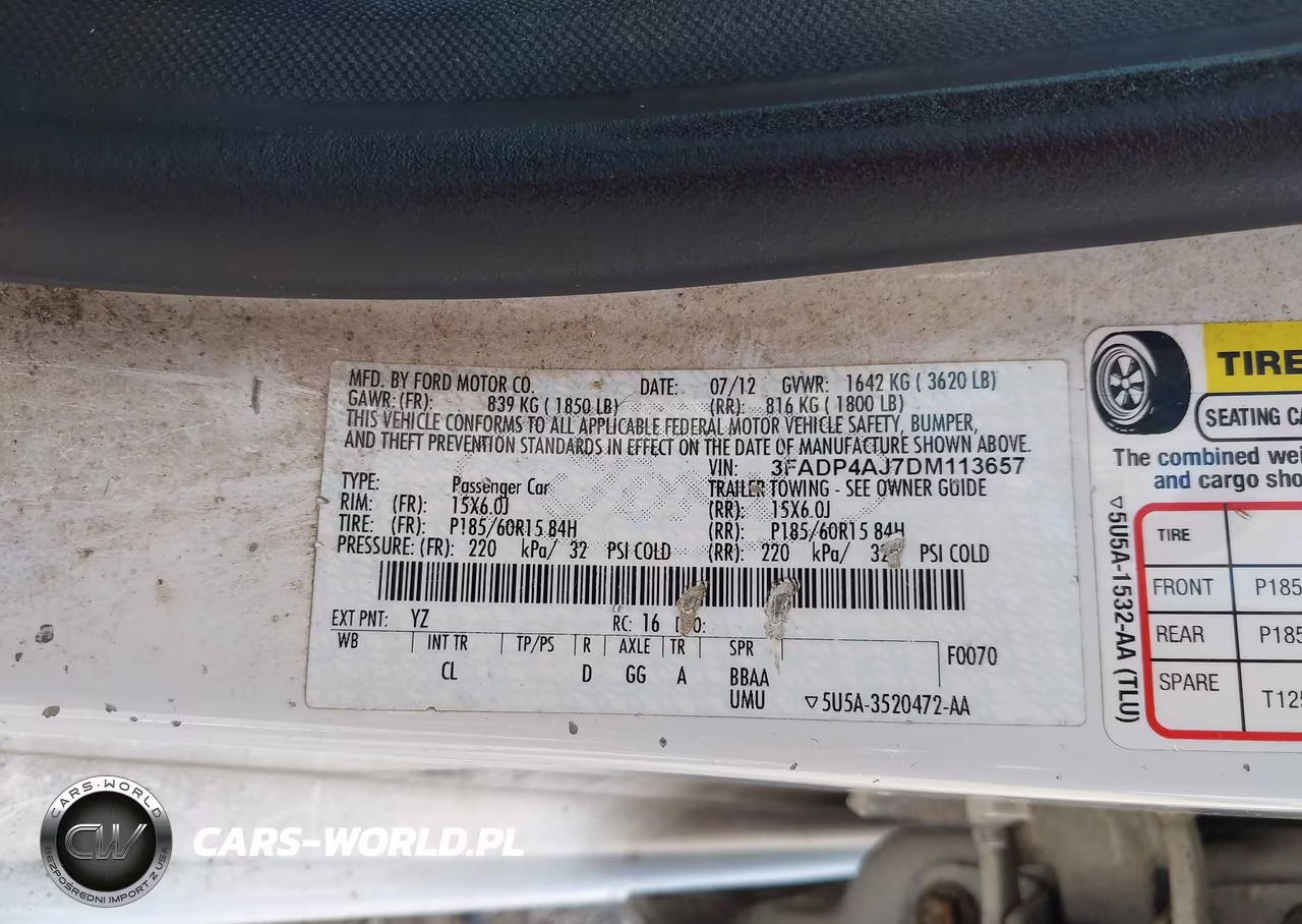 2013 Ford Fiesta S VIN:3FADP4AJ7DM113657 - 9