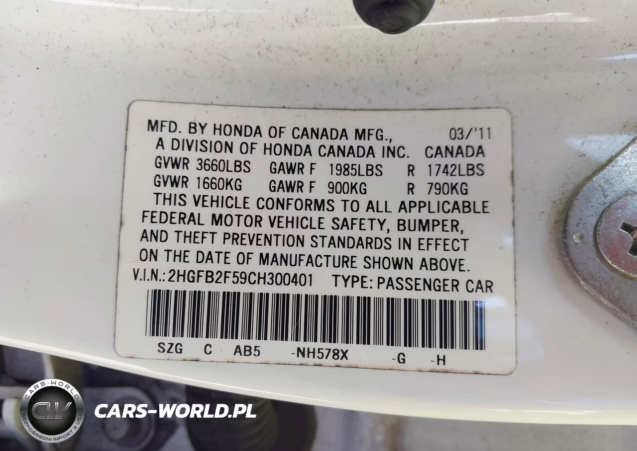 2012 Honda Civic Lx VIN:2HGFB2F59CH300401 - 9