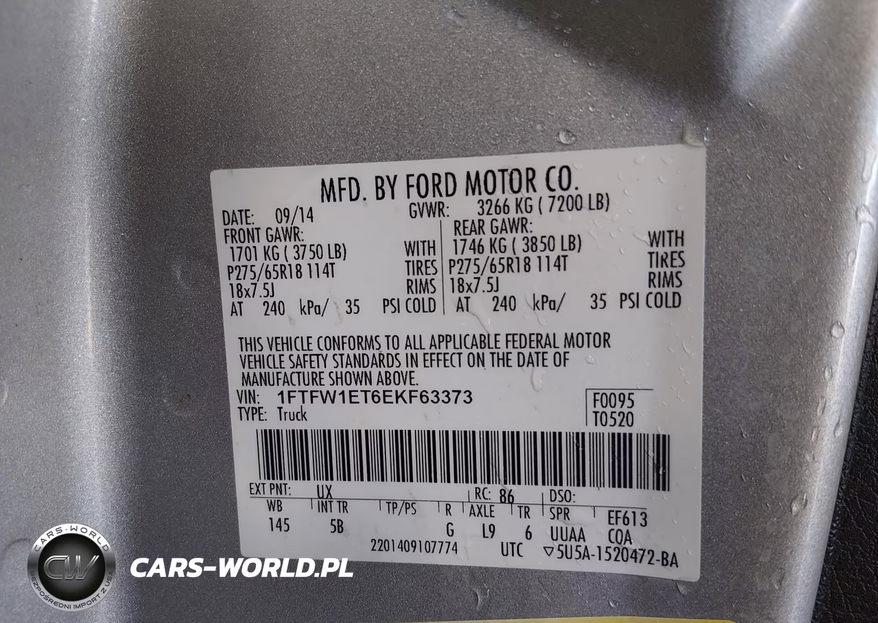 2014 Ford F-150 Fx4 VIN:1FTFW1ET6EKF63373 - 9