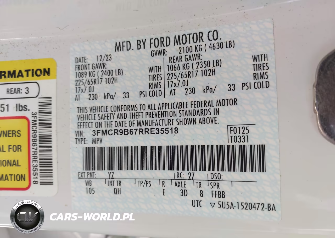 2024 Ford Bronco Sport Big Bend VIN:3FMCR9B67RRE35518 - 9