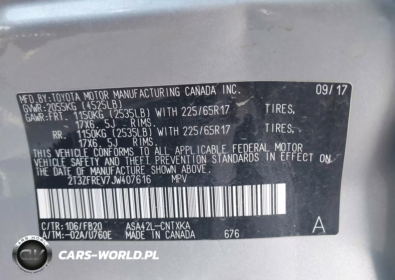 2018 Toyota Rav4 Le VIN:2T3ZFREV7JW407616 - 9
