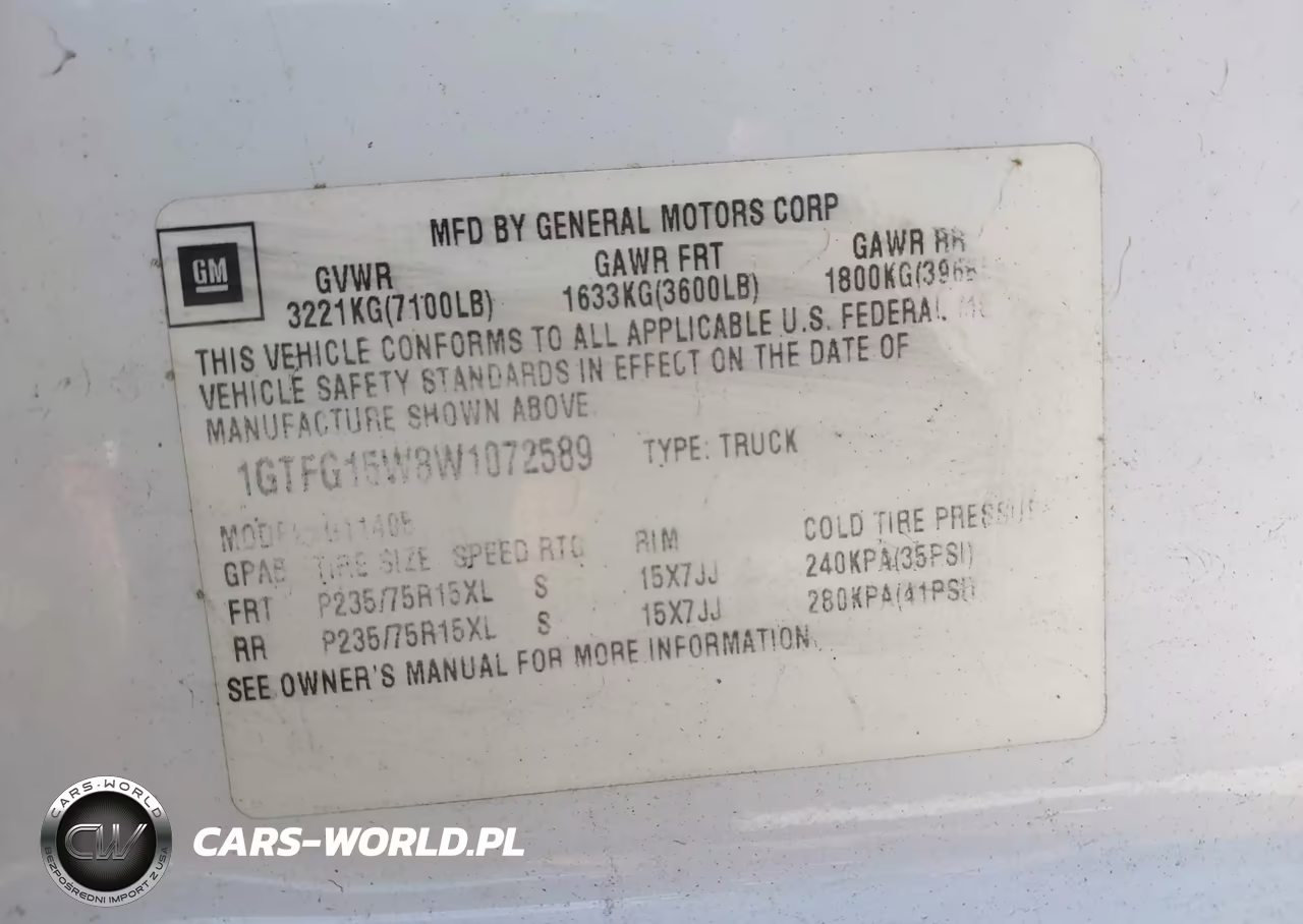 1998 GMC Savana Standard VIN:1GTFG15W8W1072589 - 9