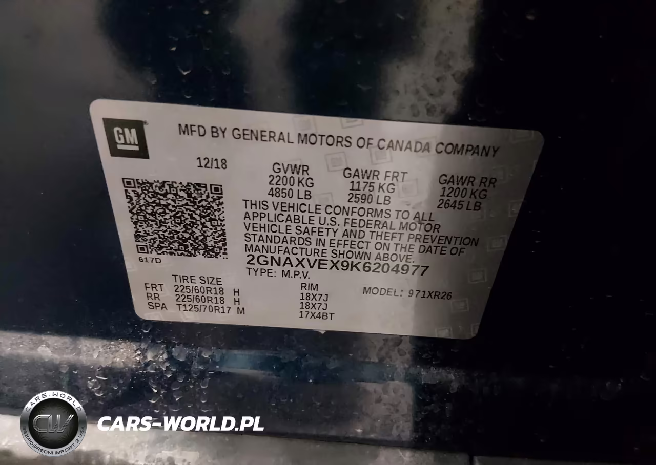 2019 Chevrolet Equinox Lt VIN:2GNAXVEX9K6204977 - 9