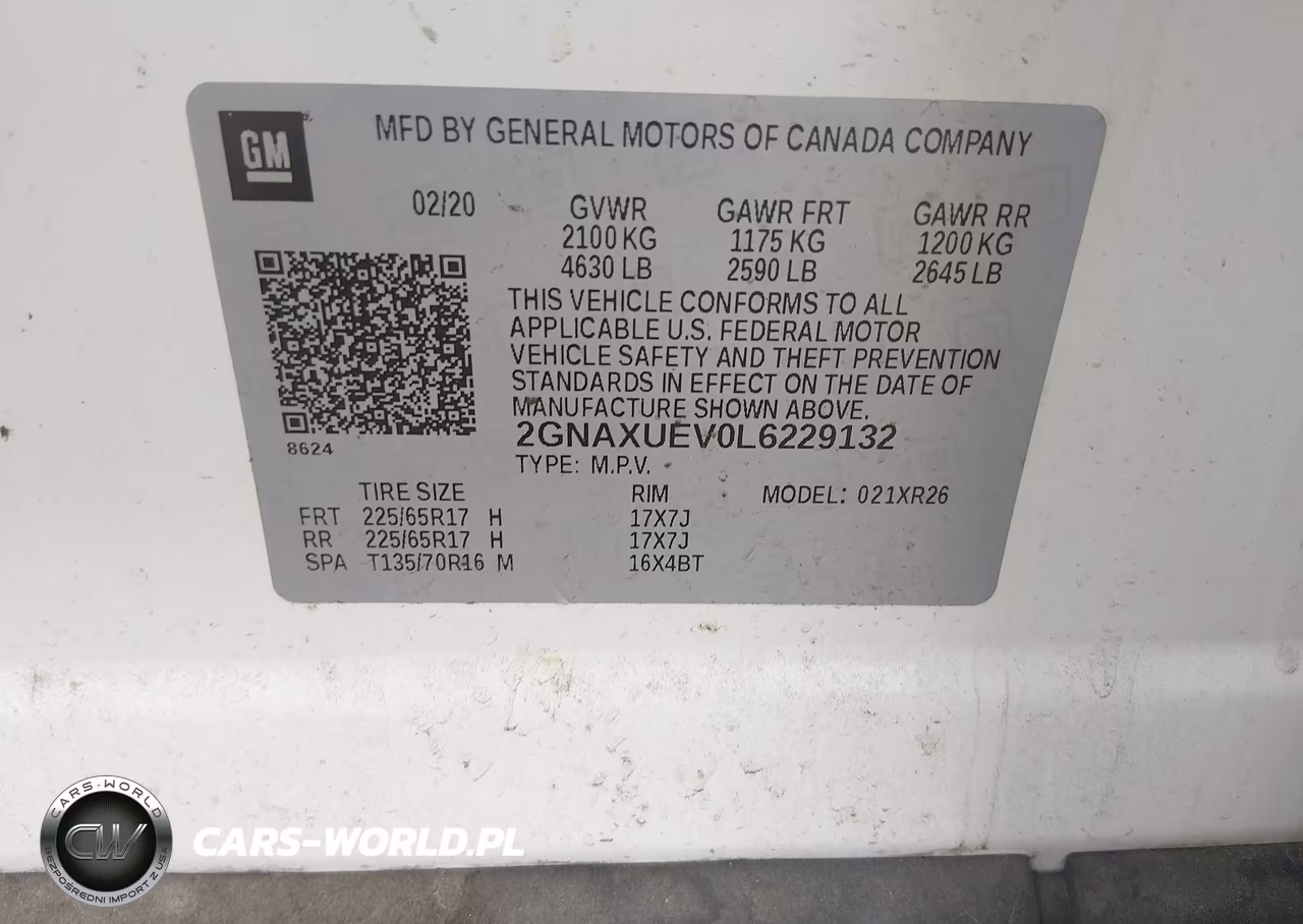 2020 Chevrolet Equinox Awd Lt 1.5L Turbo VIN:2GNAXUEV0L6229132 - 9