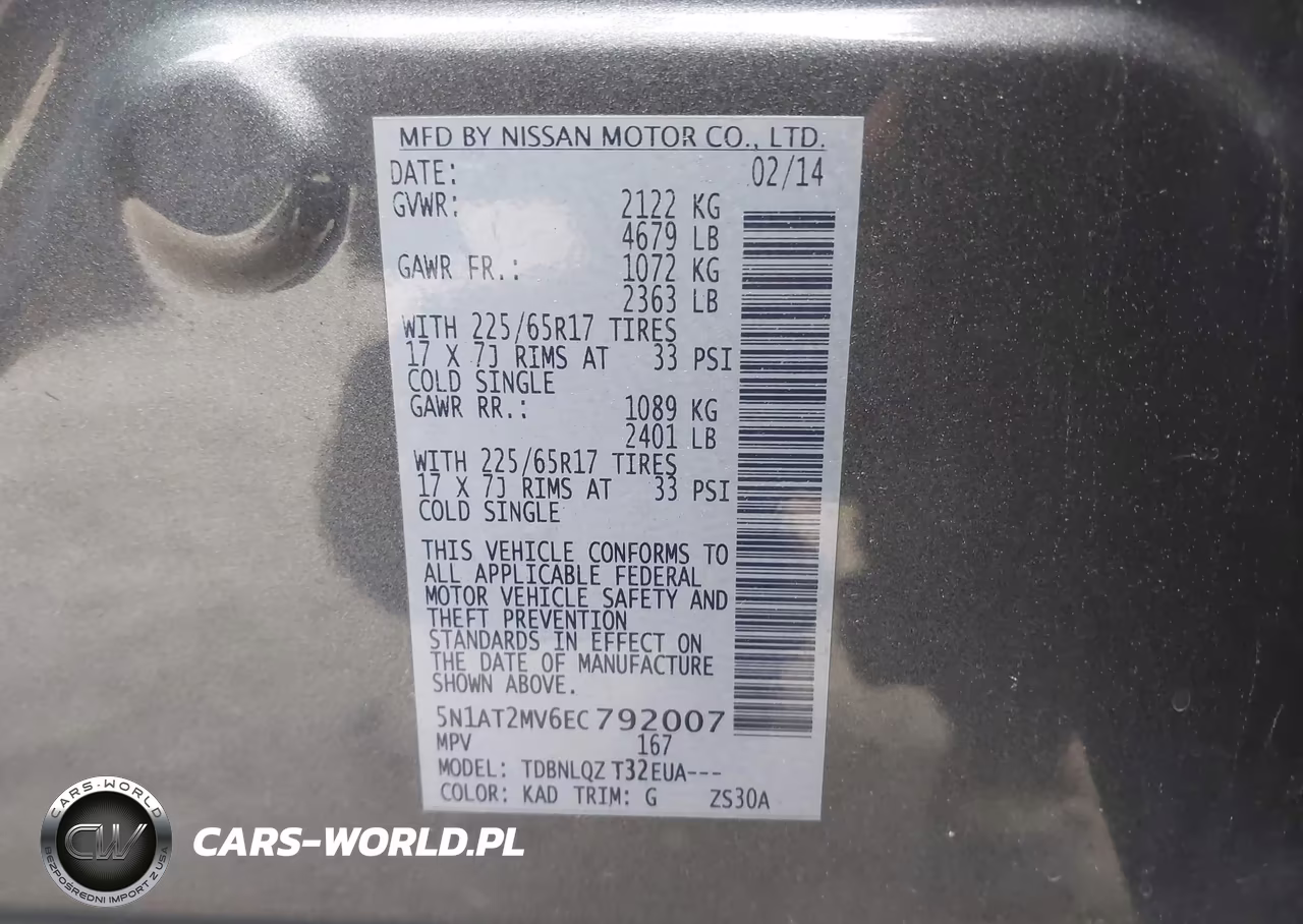 2014 Nissan Rogue Sv VIN:5N1AT2MV6EC792007 - 9