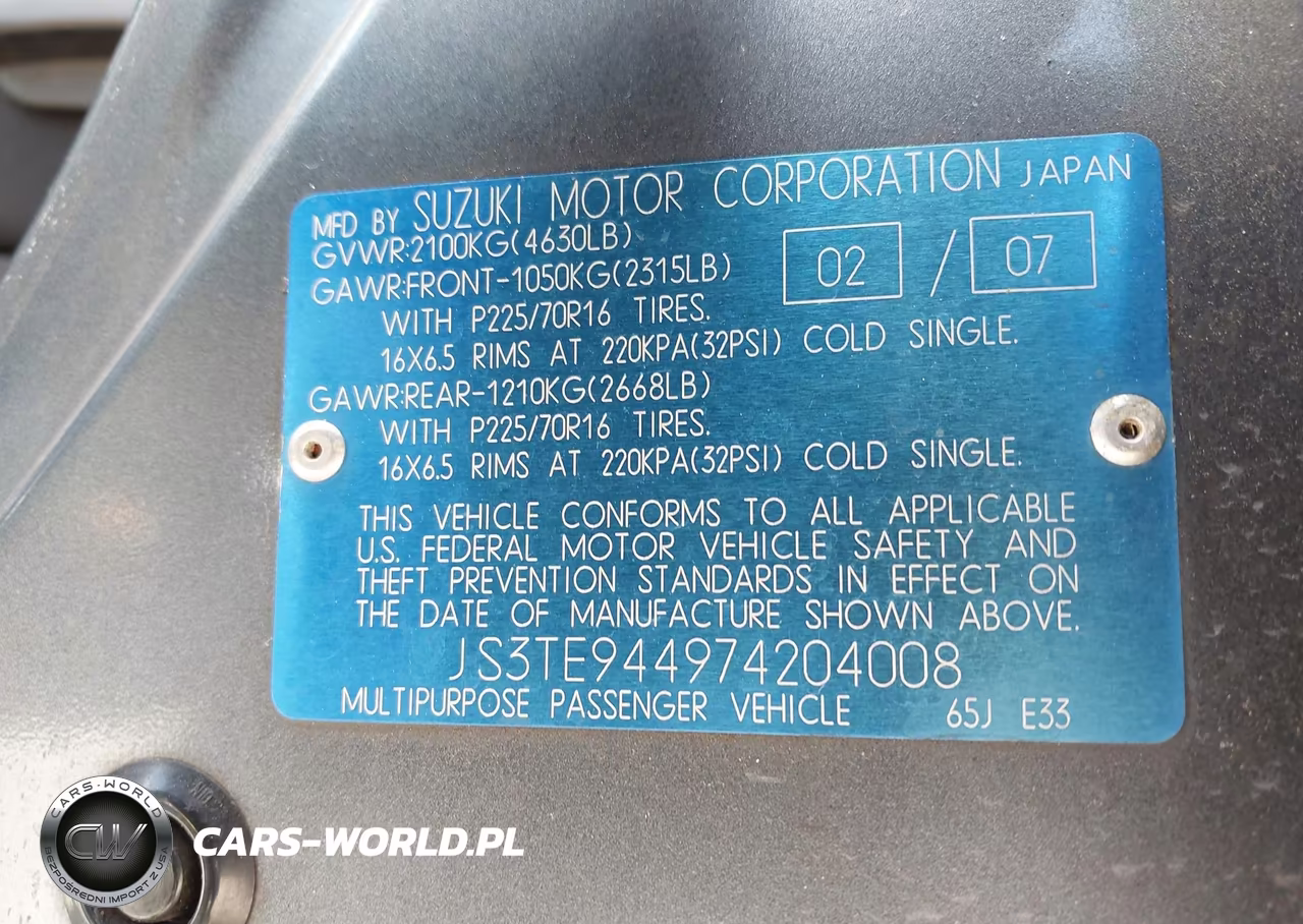 2007 Suzuki Grand Vitara Xsport VIN:JS3TE944974204008 - 9