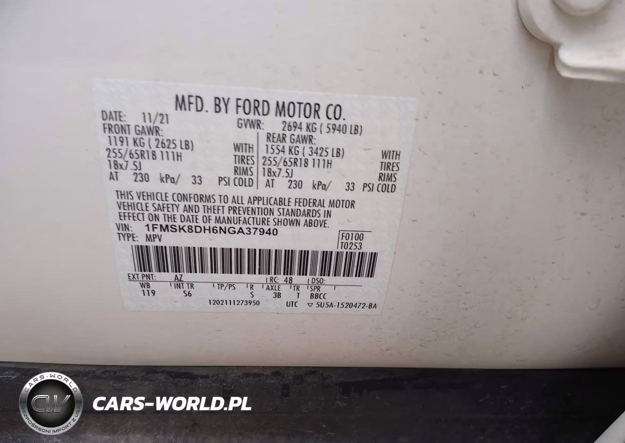 2022 Ford Explorer Xlt VIN:1FMSK8DH6NGA37940 - 9