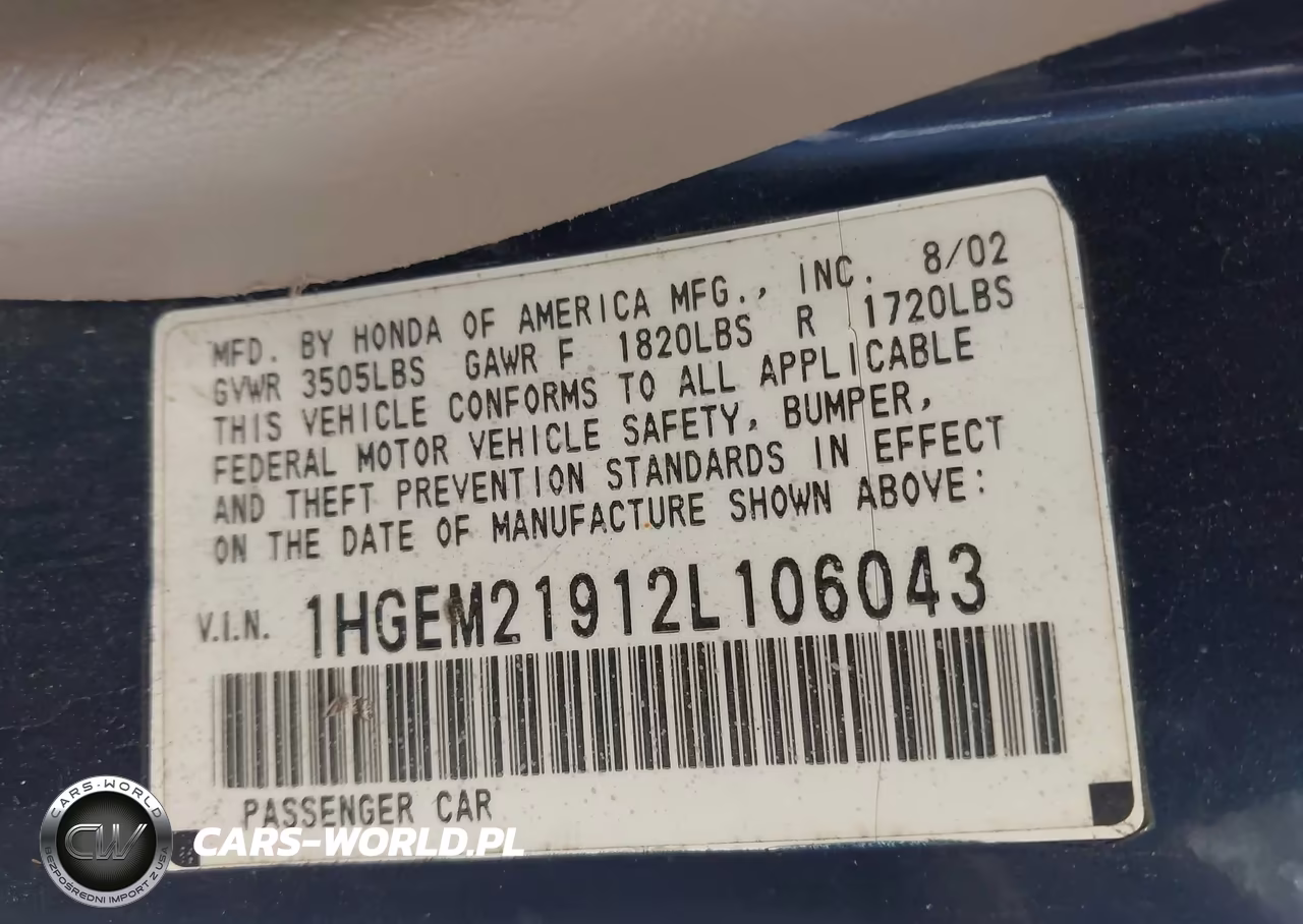 2002 Honda Civic Ex VIN:1HGEM21912L106043 - 9
