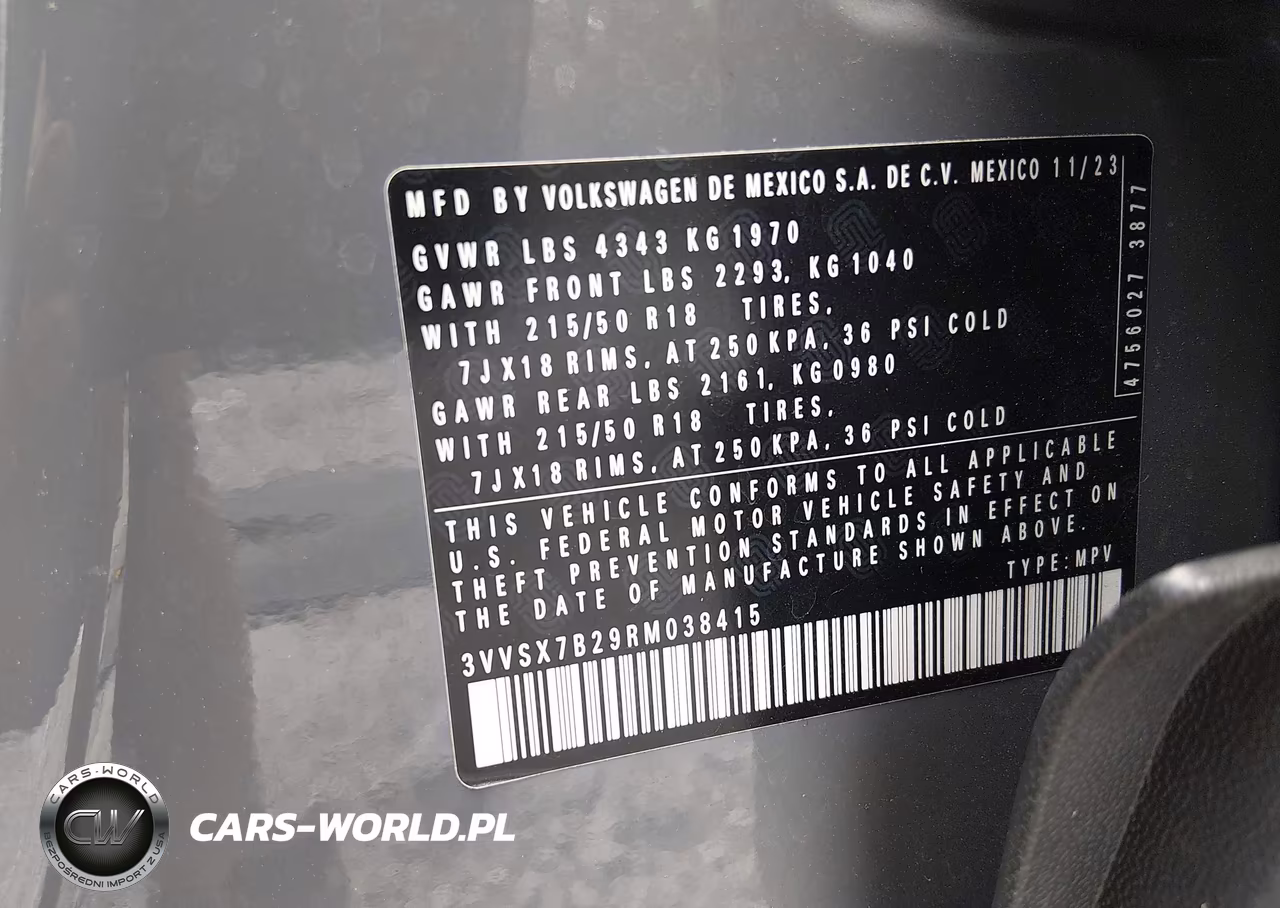 2024 Volkswagen Taos 1.5T Se VIN:3VVSX7B29RM038415 - 9