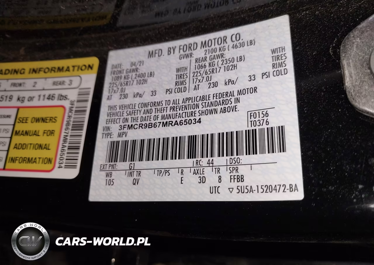 2021 Ford Bronco Sport Big Bend VIN:3FMCR9B67MRA65034 - 9