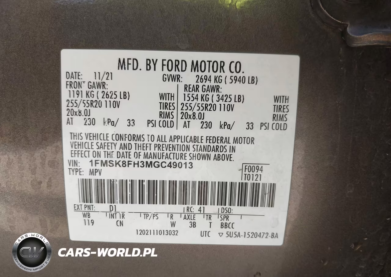2021 Ford Explorer Limited VIN:1FMSK8FH3MGC49013 - 9