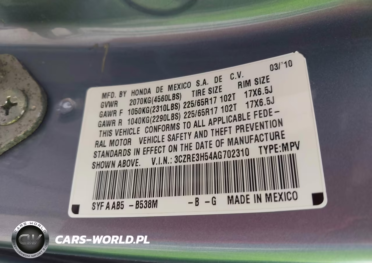 2010 Honda Cr-V Ex VIN:3CZRE3H54AG702310 - 9