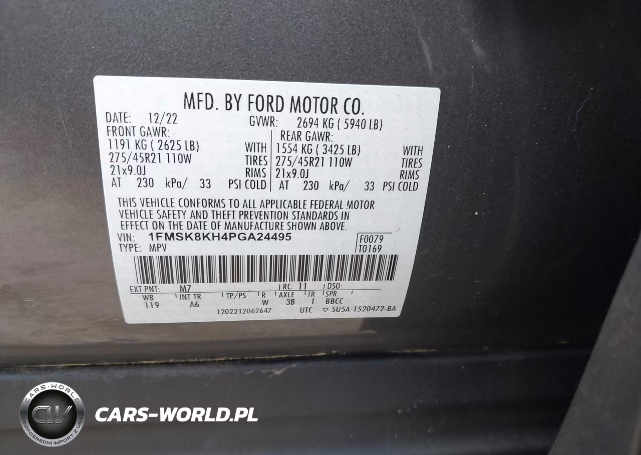 2023 Ford Explorer St-Line VIN:1FMSK8KH4PGA24495 - 9