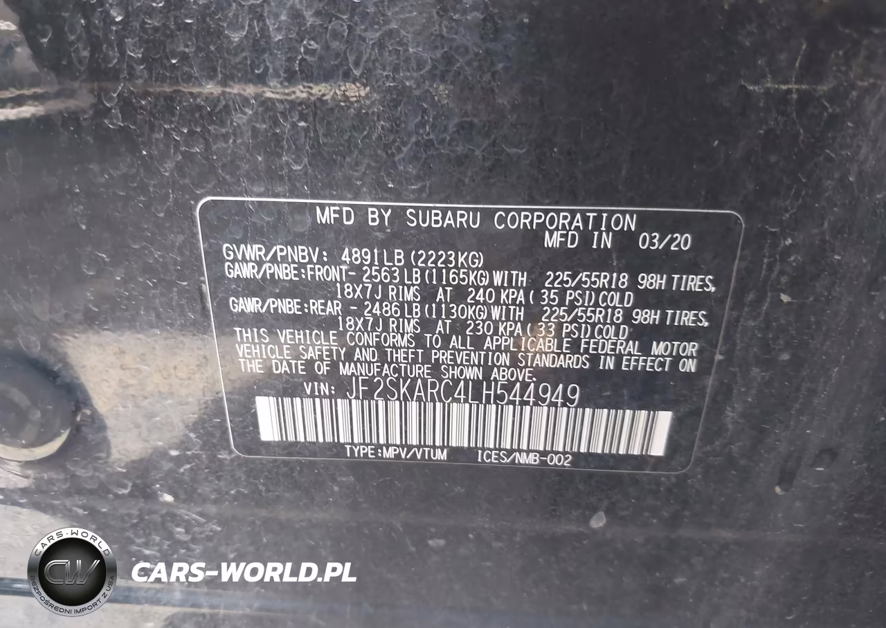 2020 Subaru Forester Sport VIN:JF2SKARC4LH544949 - 9