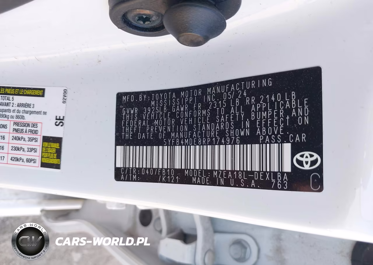 2024 Toyota Corolla Le VIN:5YFB4MDE8RP174976 - 9