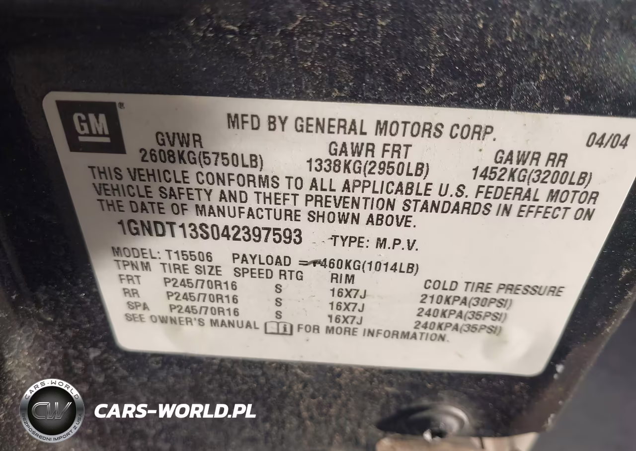 2004 Chevrolet Trailblazer Ls VIN:1GNDT13S042397593 - 9