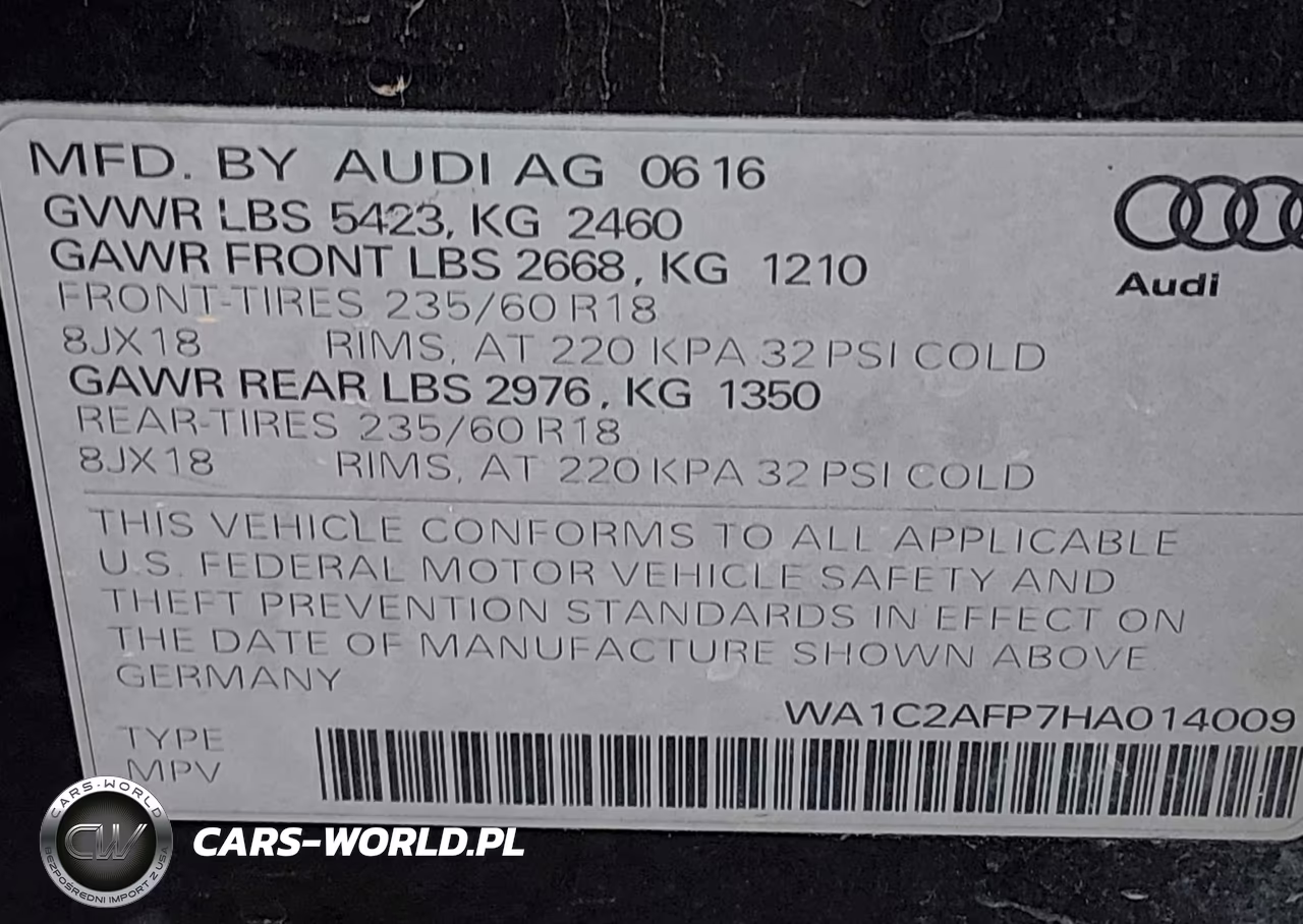 2017 Audi Q5 2.0T Premium VIN:WA1C2AFP7HA014009 - 9