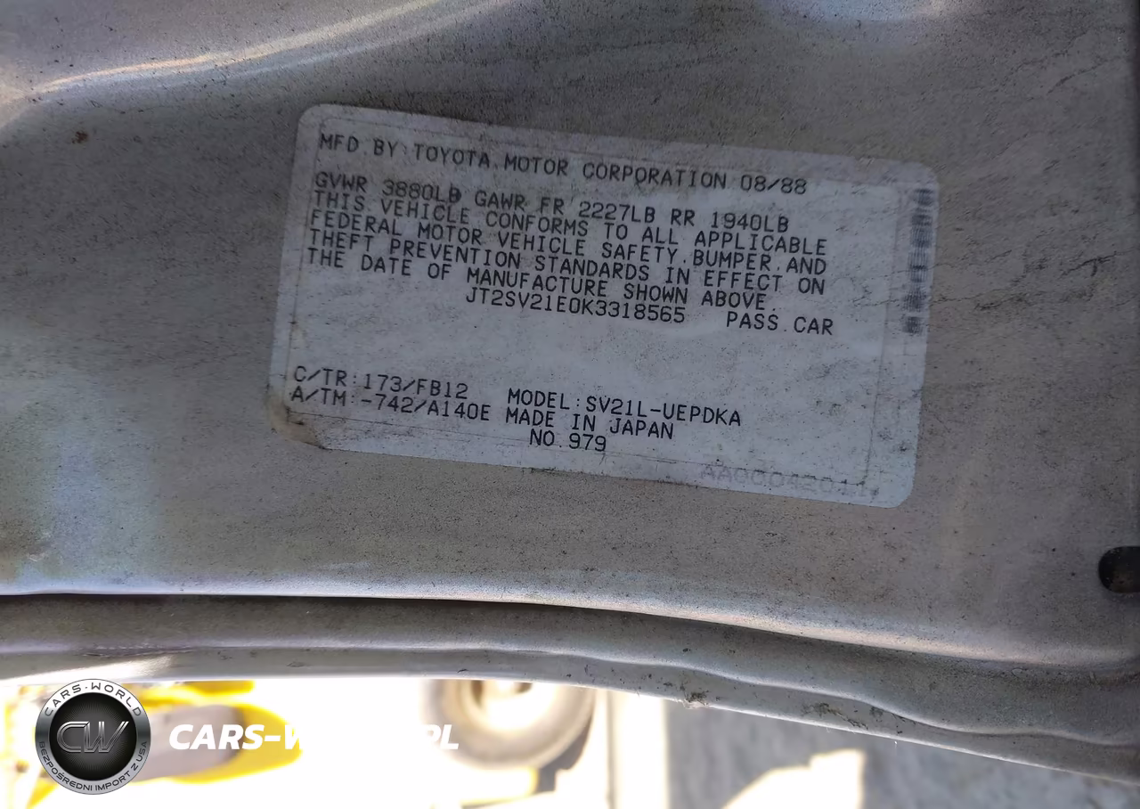 1989 Toyota Camry Dlx VIN:JT2SV21E0K3318565 - 9