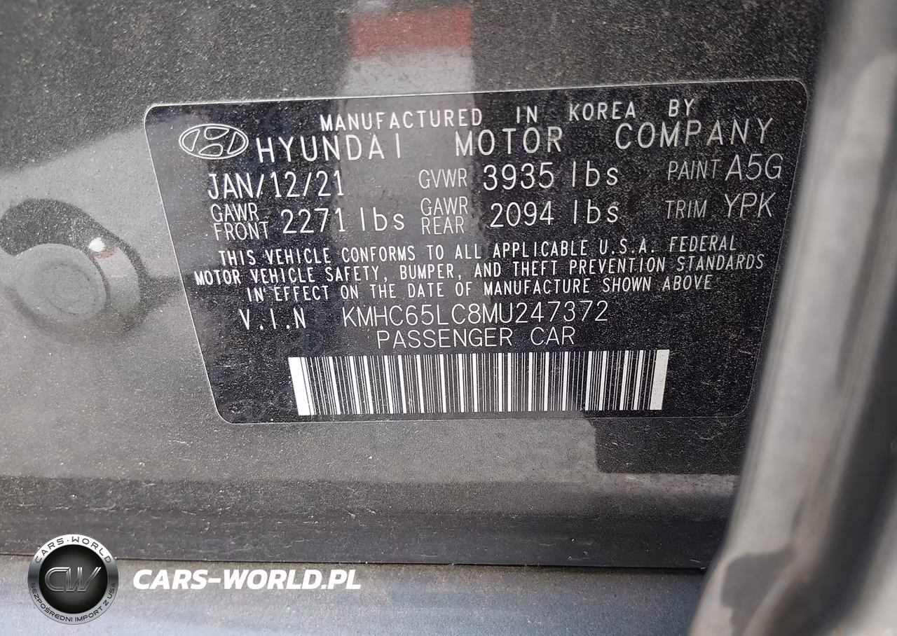 2021 Hyundai Ioniq Hybrid Blue VIN:KMHC65LC8MU247372 - 9
