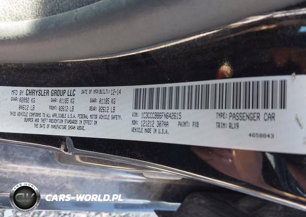 2015 Chrysler 200 S VIN:1C3CCCBB6FN642615 - 9