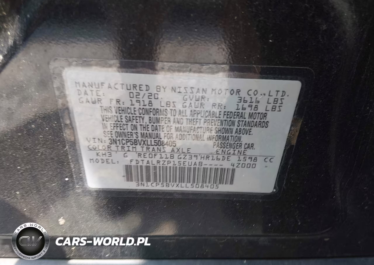 2020 Nissan Kicks S Xtronic Cvt VIN:3N1CP5BVXLL508405 - 9