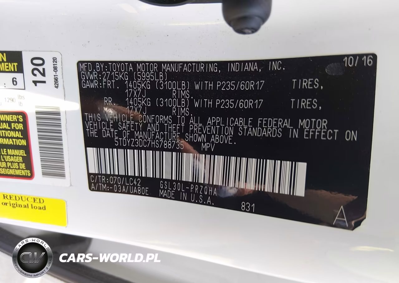 2017 Toyota Sienna Xle Premium 8 Passenger VIN:5TDYZ3DC7HS788735 - 9