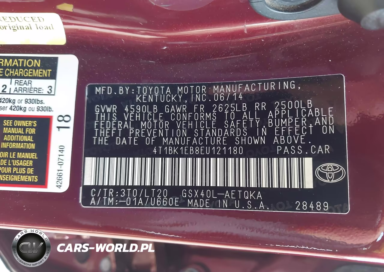 2014 Toyota Avalon Xle Touring VIN:4T1BK1EB8EU121180 - 9