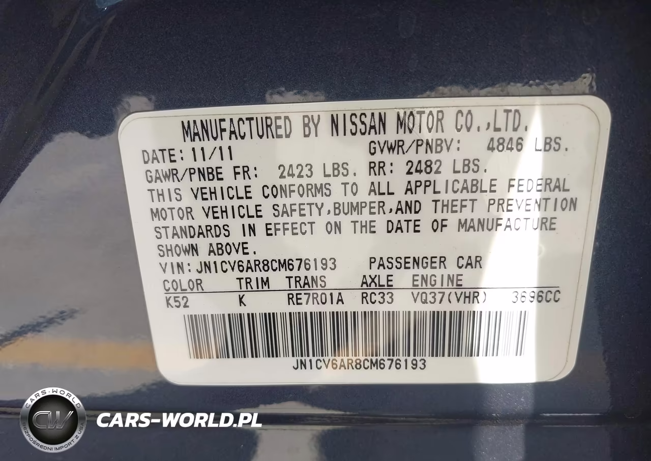 2012 Infiniti G37X VIN:JN1CV6AR8CM676193 - 9
