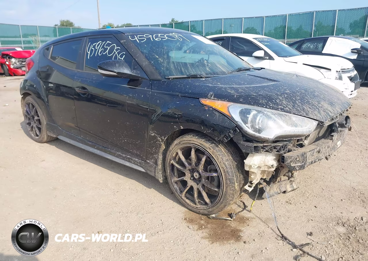 2013 Hyundai Veloster Turbo W-Blue VIN:KMHTC6AE2DU174258 - 1