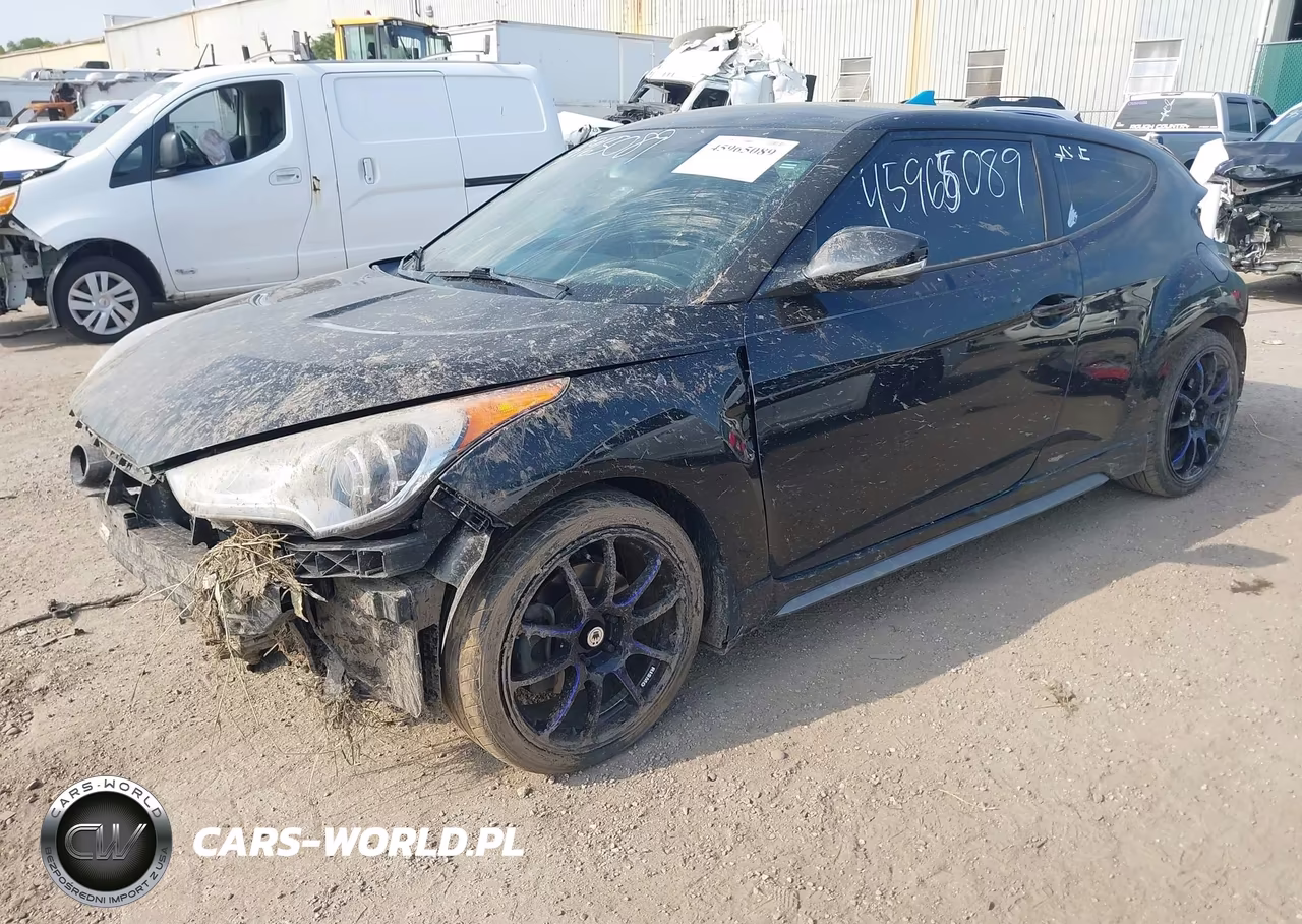 2013 Hyundai Veloster Turbo W-Blue VIN:KMHTC6AE2DU174258 - 2