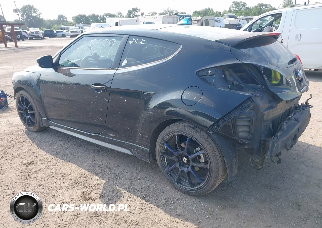 2013 Hyundai Veloster Turbo W-Blue VIN:KMHTC6AE2DU174258 - 3