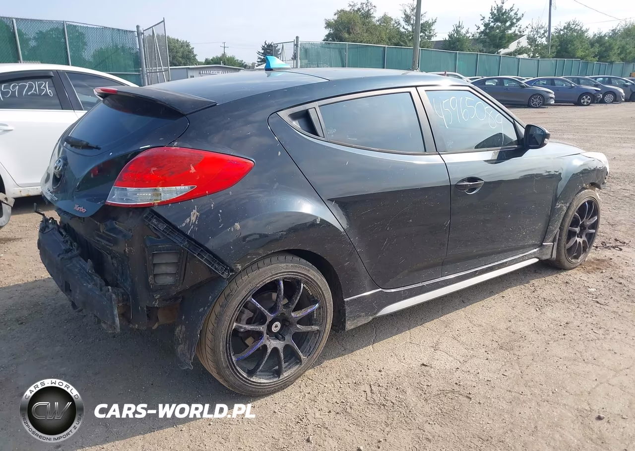 2013 Hyundai Veloster Turbo W-Blue VIN:KMHTC6AE2DU174258 - 4