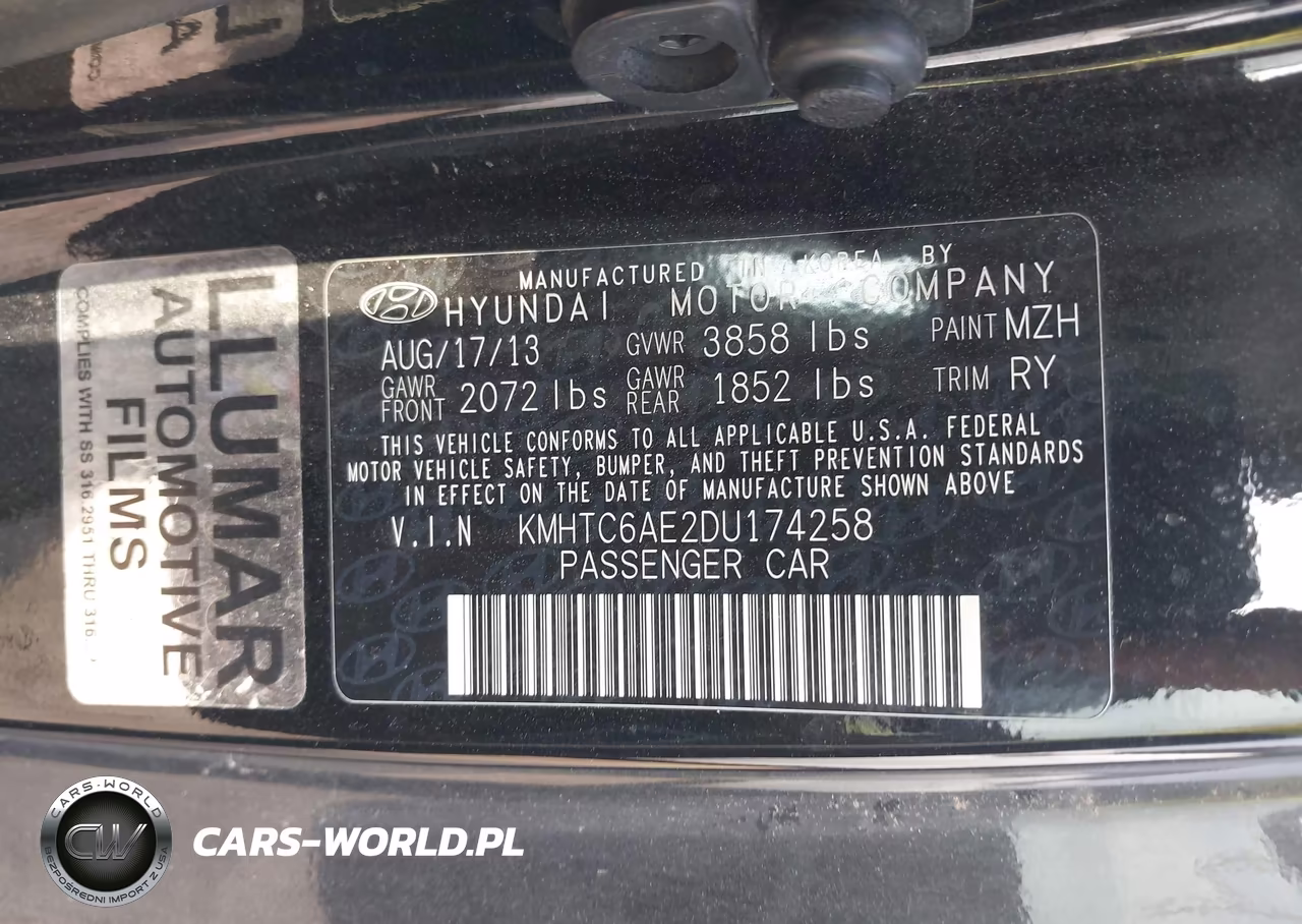 2013 Hyundai Veloster Turbo W-Blue VIN:KMHTC6AE2DU174258 - 9