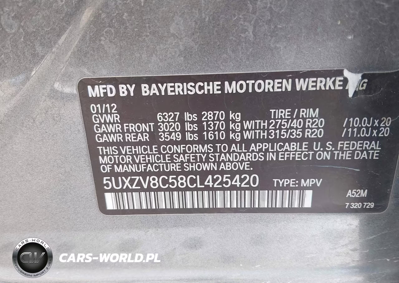 2012 BMW X5 xDrive50I VIN:5UXZV8C58CL425420 - 9