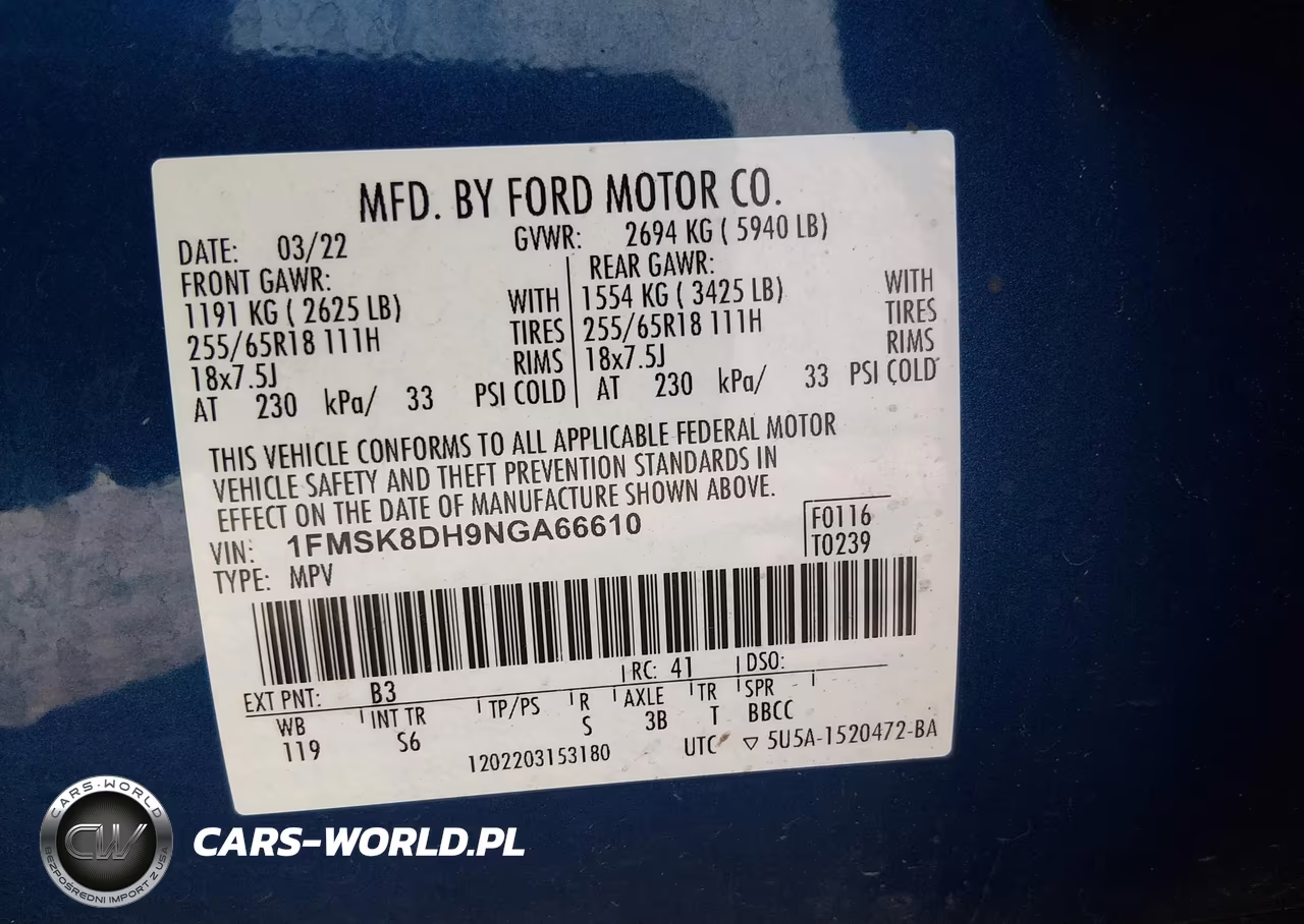 2022 Ford Explorer Xlt VIN:1FMSK8DH9NGA66610 - 9