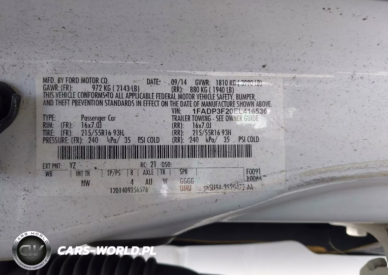 2014 Ford Focus Se VIN:1FADP3F20EL416536 - 9