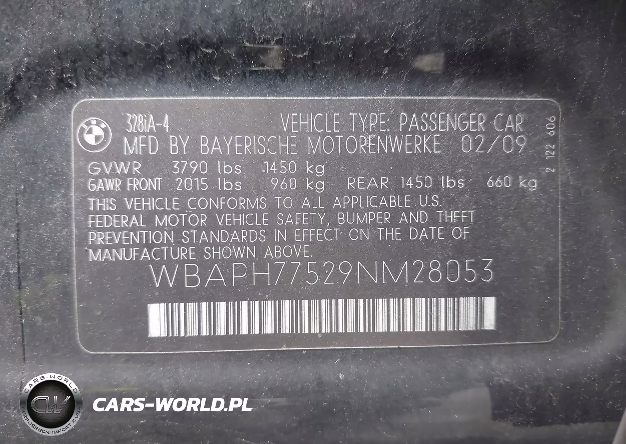 2009 BMW 328I VIN:WBAPH77529NM28053 - 9